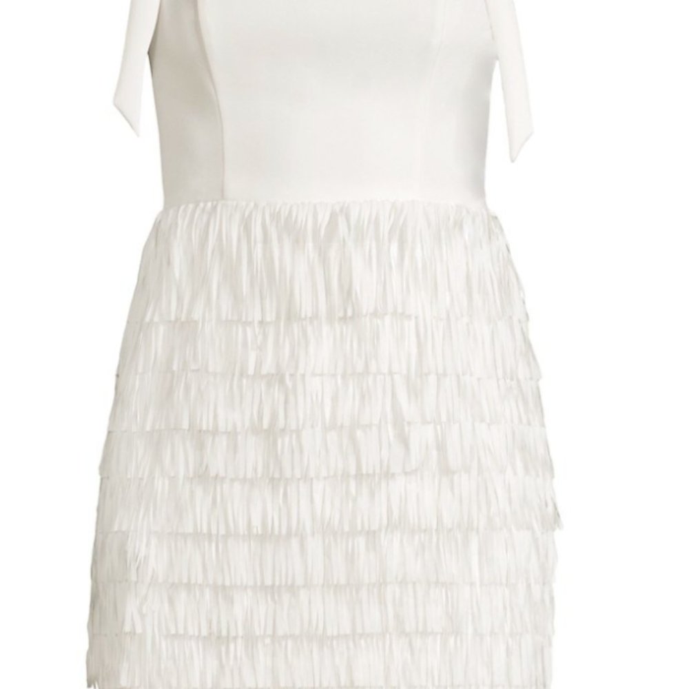 Aidan by Aidan Mattox - Fringed Crepe Cocktail Dress